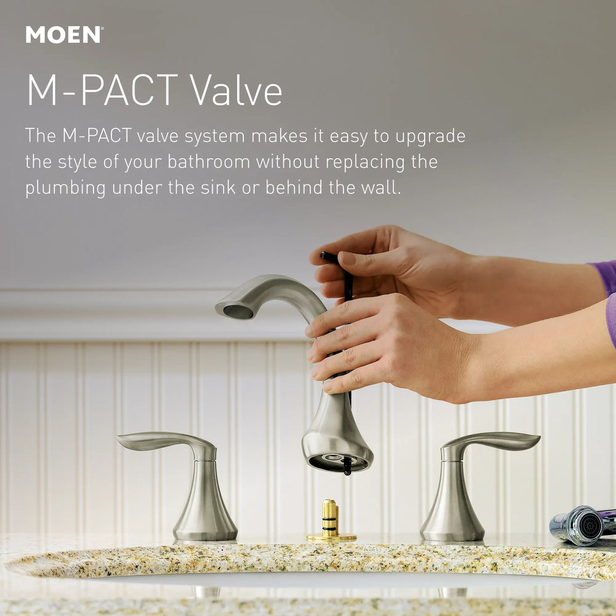 Moen Genta LX Two-Handle Low-Arc Bathroom Faucet TV6708 in Chrome (TV6708) - view 4