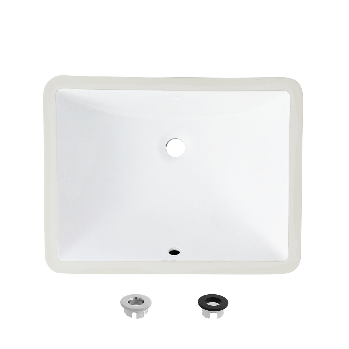 Stylish Trendy White Porcelain Undermount Basin Bathroom Sink Set of 2 P-201-2