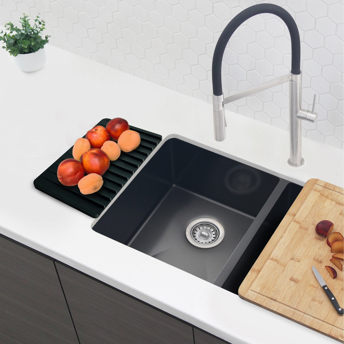 Stylish Silicone Drying Mat Black A-916BK