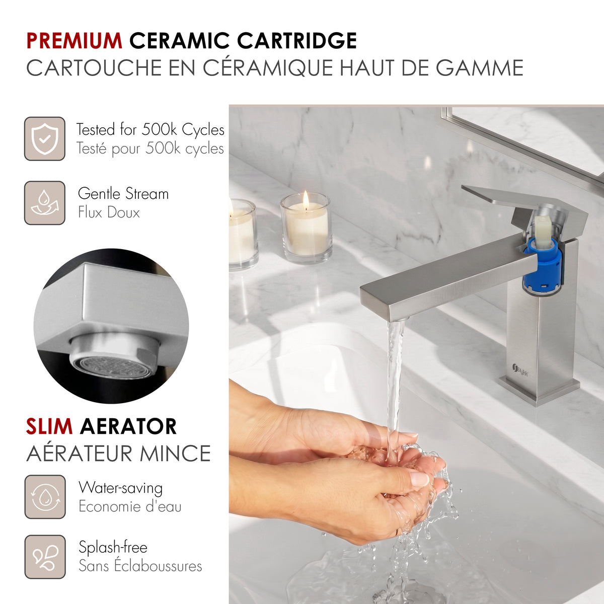 Stylish Ava Single Handle Bathroom Faucet B-112B