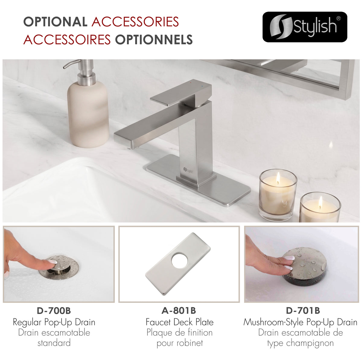 Stylish Ava Single Handle Bathroom Faucet B-112B