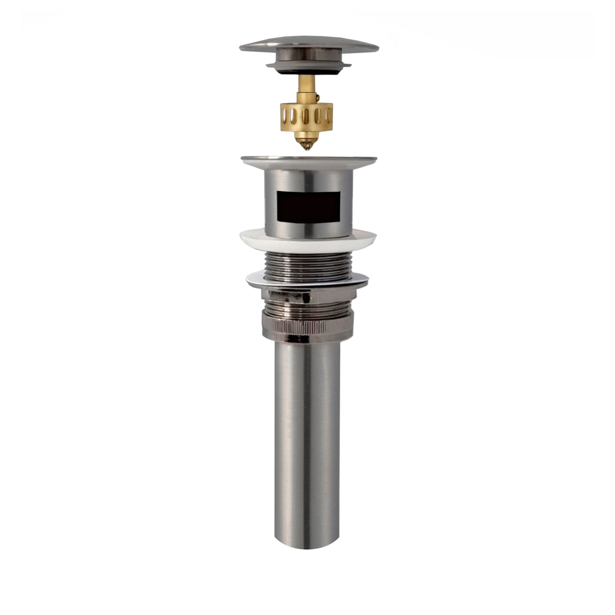 Stylish Pop-Up Bathroom Sink Drain with Overflow Brushed Nickel D-701B