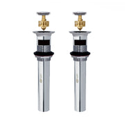 Stylish Pop-Up Bathroom Sink Drains Set with Overflow Polished Chrome D-700C2