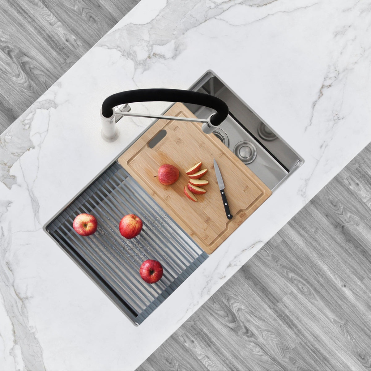 Stylish Multipurpose Over Sink Roll-Up Dish Drying Rack Dark Grey A-902DG