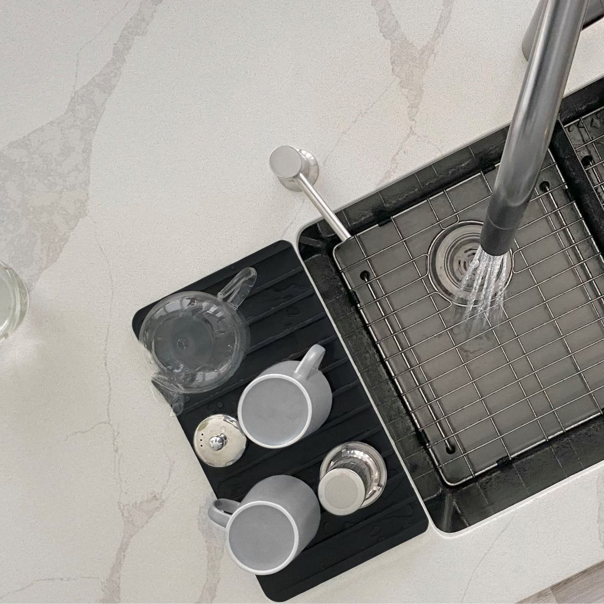 Stylish Silicone Drying Mat Black A-916BK