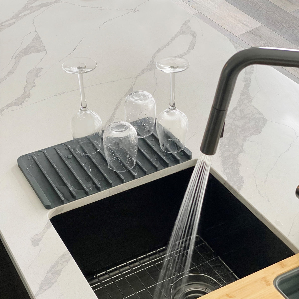 Stylish Silicone Drying Mat Dark Gray A-916DG