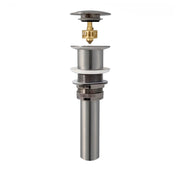 Stylish Pop-Up Bathroom Sink Drain Without Overflow Brushed Nickel D-702B