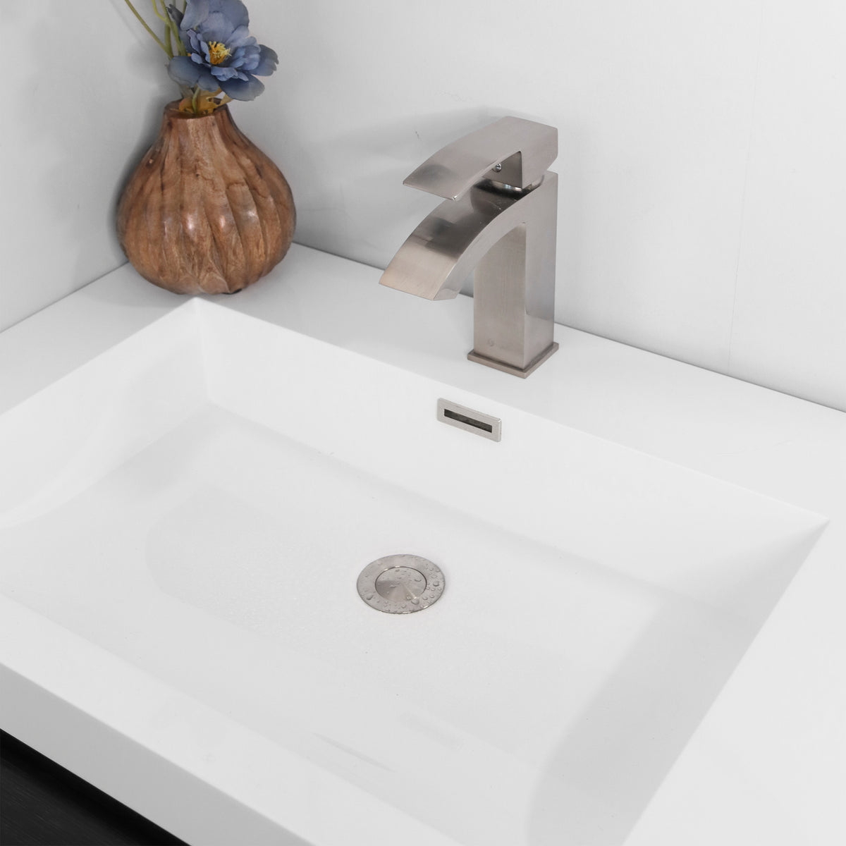 Stylish Pop-Up Bathroom Sink Drain with Overflow Brushed Nickel D-700B