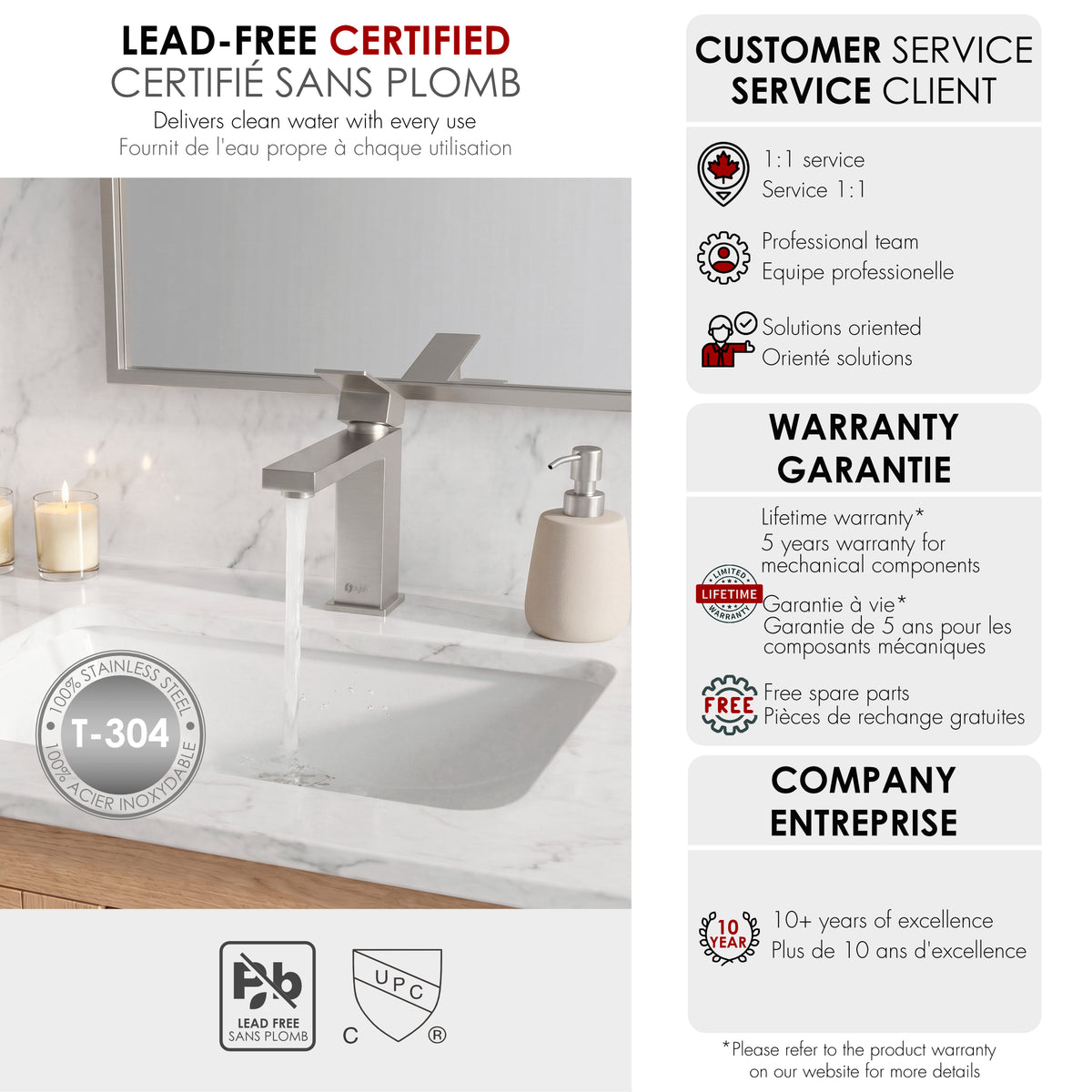 Stylish Ava Single Handle Bathroom Faucet B-112B