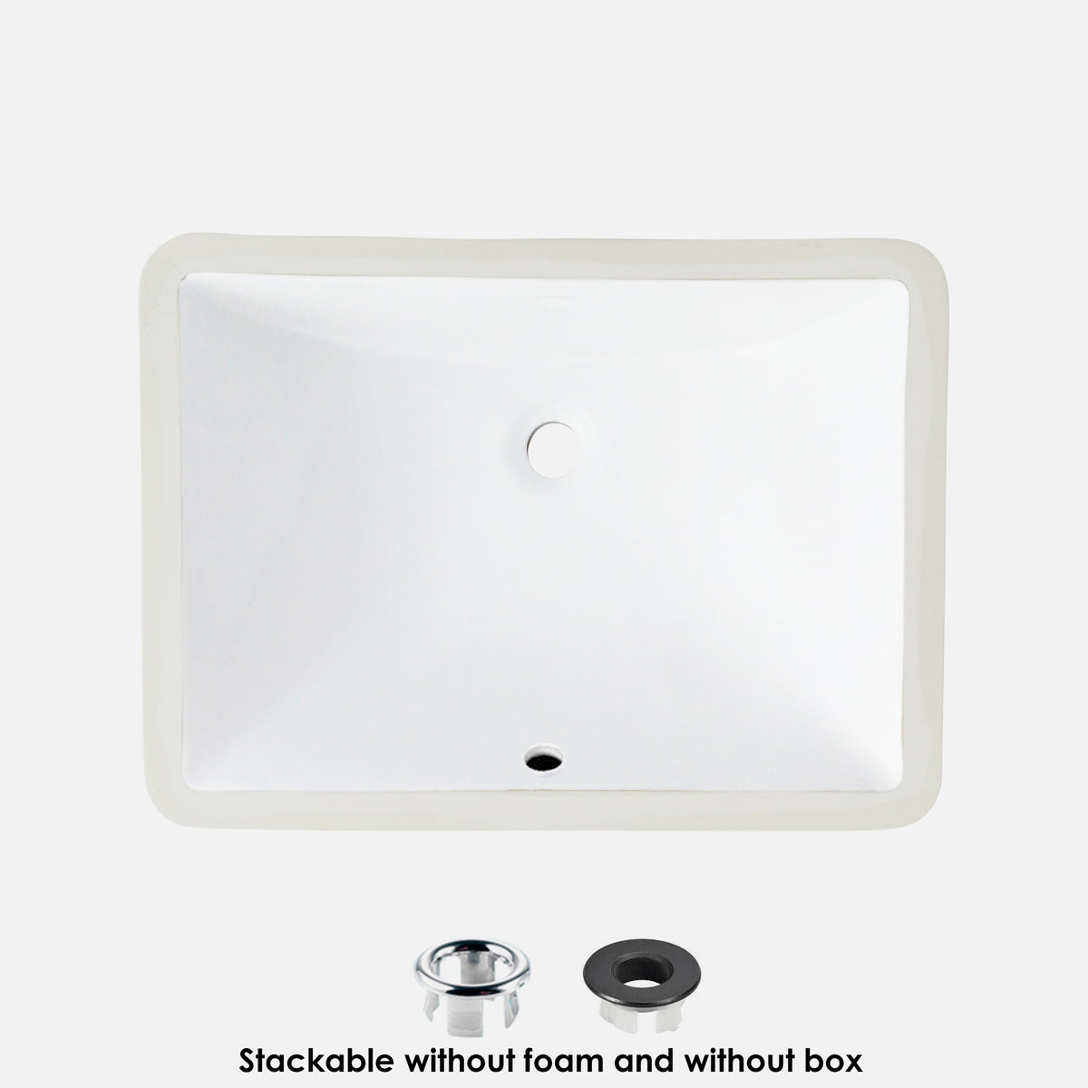Stylish Trendy 18" White Porcelain Undermount Bathroom Sink Unboxed P-201U