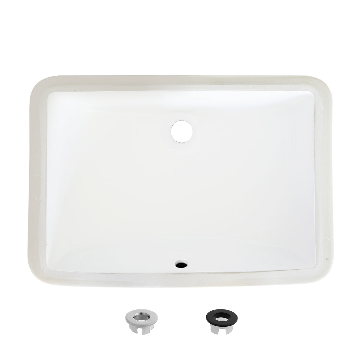 Stylish Sharp White Porcelain Undermount Bathroom Sink Set of 2 P-203-2