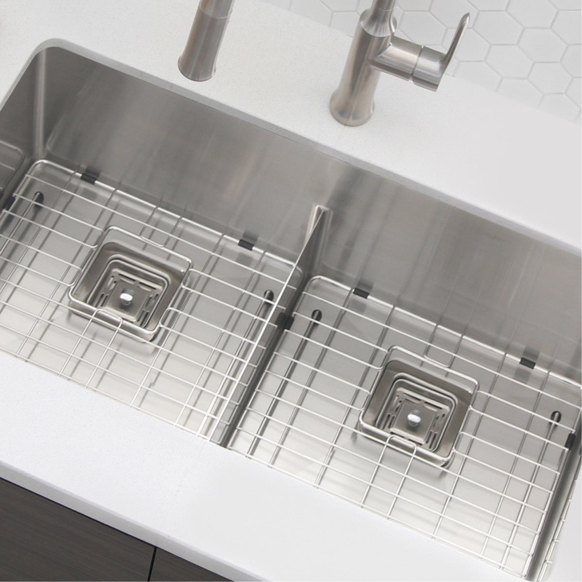 Stylish 3.5" Square Stainless Steel Kitchen Sink Strainer with Removable Basket ST-04
