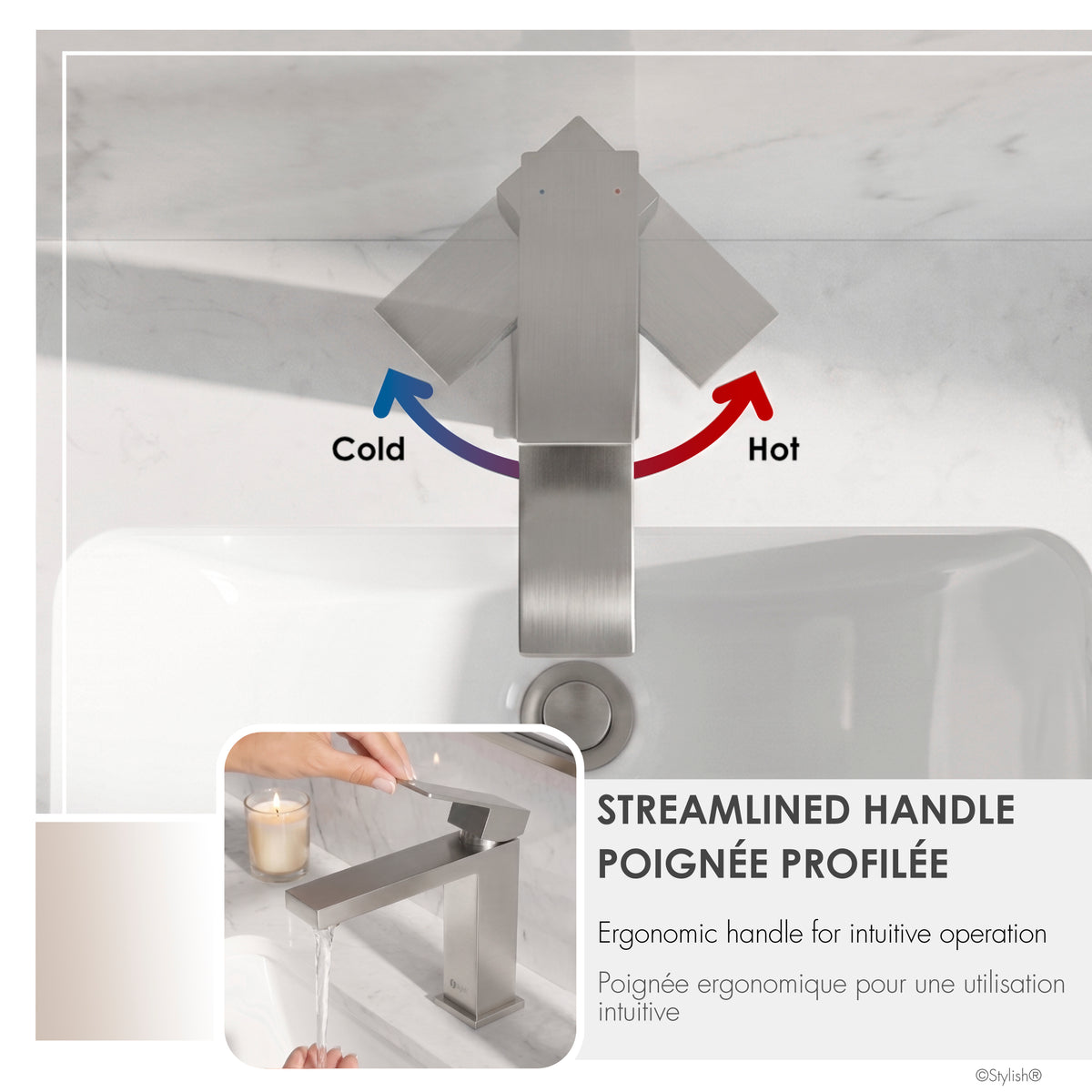 Stylish Ava Single Handle Bathroom Faucet B-112B