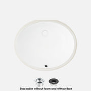 Stylish Cool 19" White Oval Porcelain Undermount Bathroom Sink Unboxed P-206U