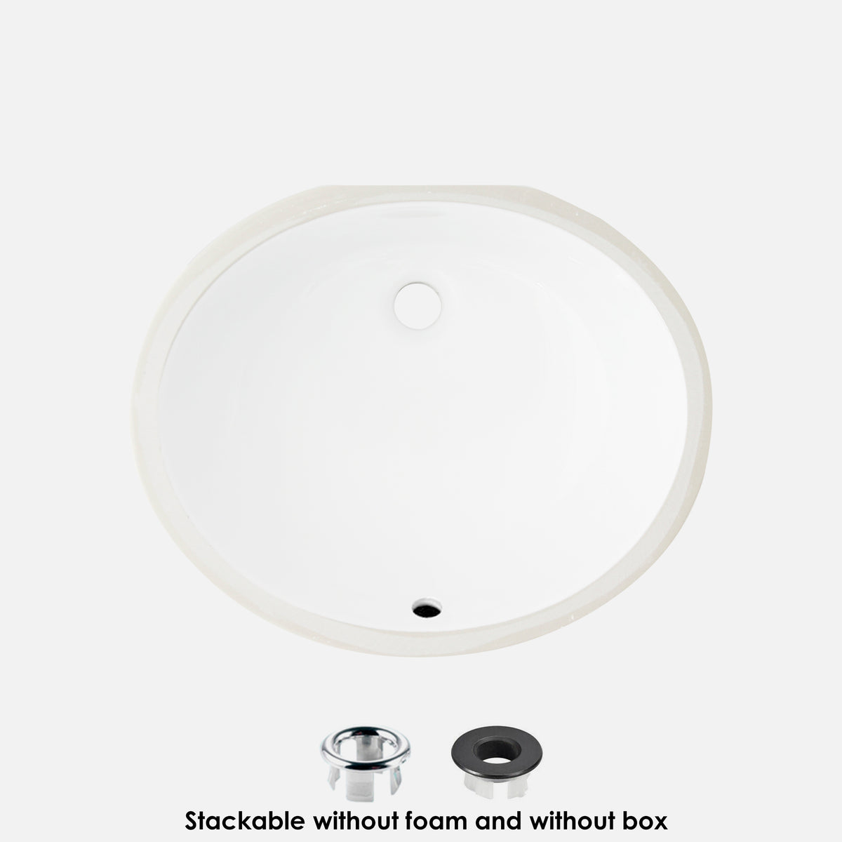 Stylish Cool 19" White Oval Porcelain Undermount Bathroom Sink Unboxed P-206U