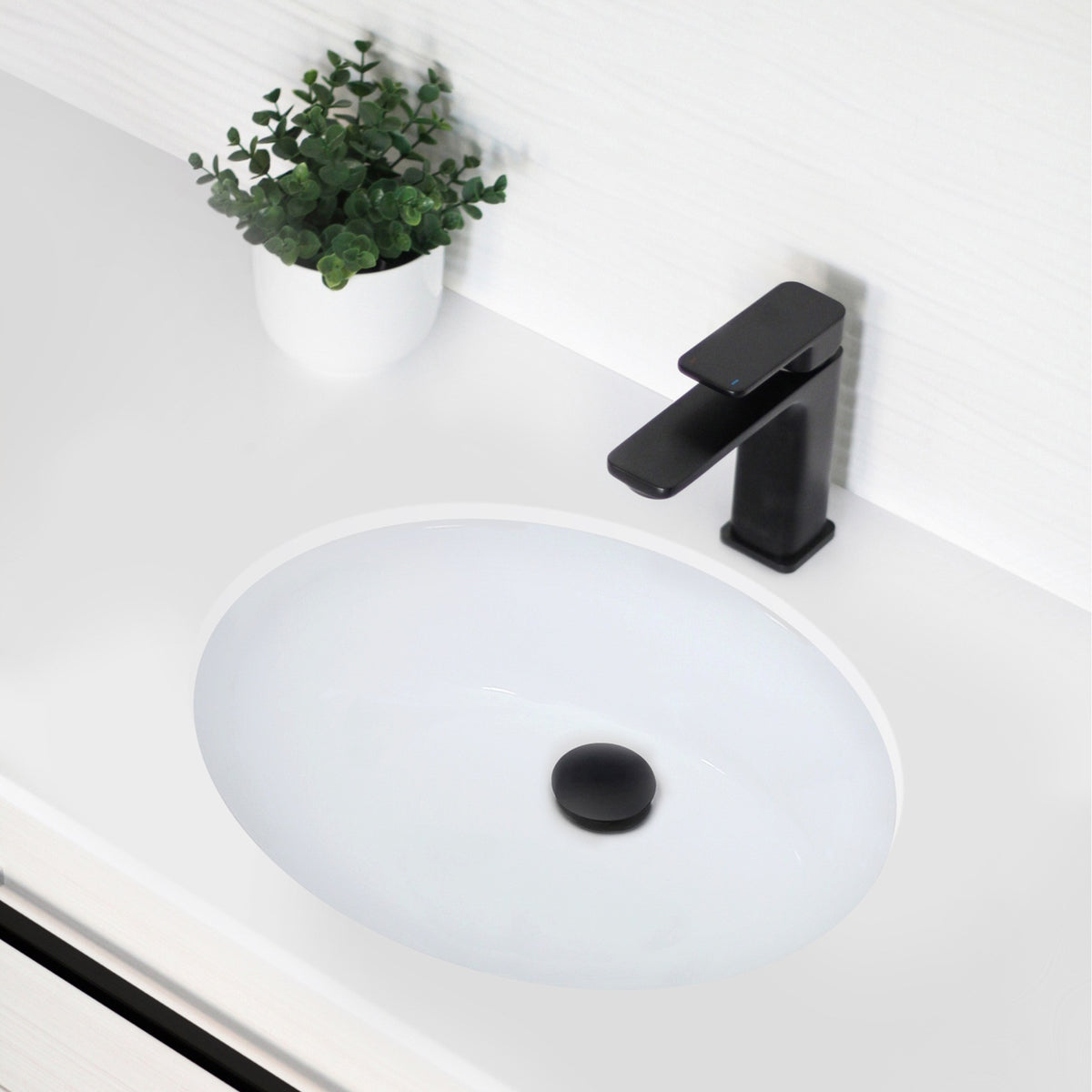 Stylish Cool 19" White Oval Porcelain Undermount Bathroom Sink Unboxed P-206U