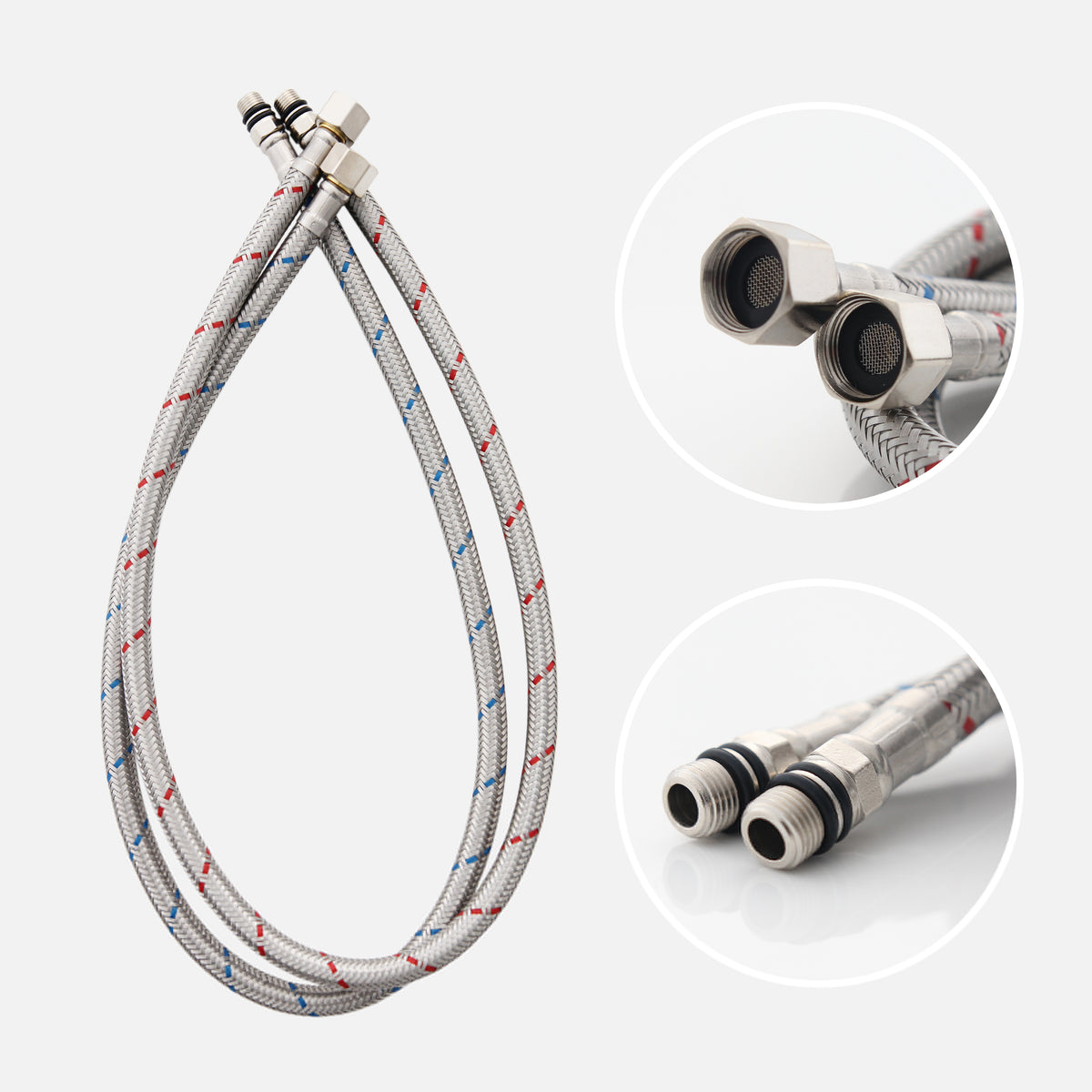 Stylish 24" Stainless Steel Braided Faucet Supply Hoses H-24
