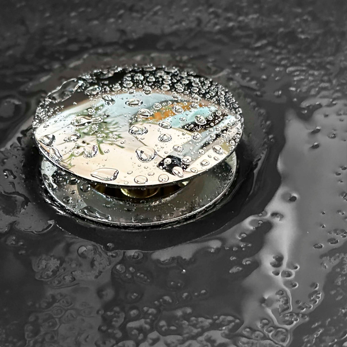 Stylish Pop-Up Bathroom Sink Drains Set Without Overflow Polished Chrome D-702C2