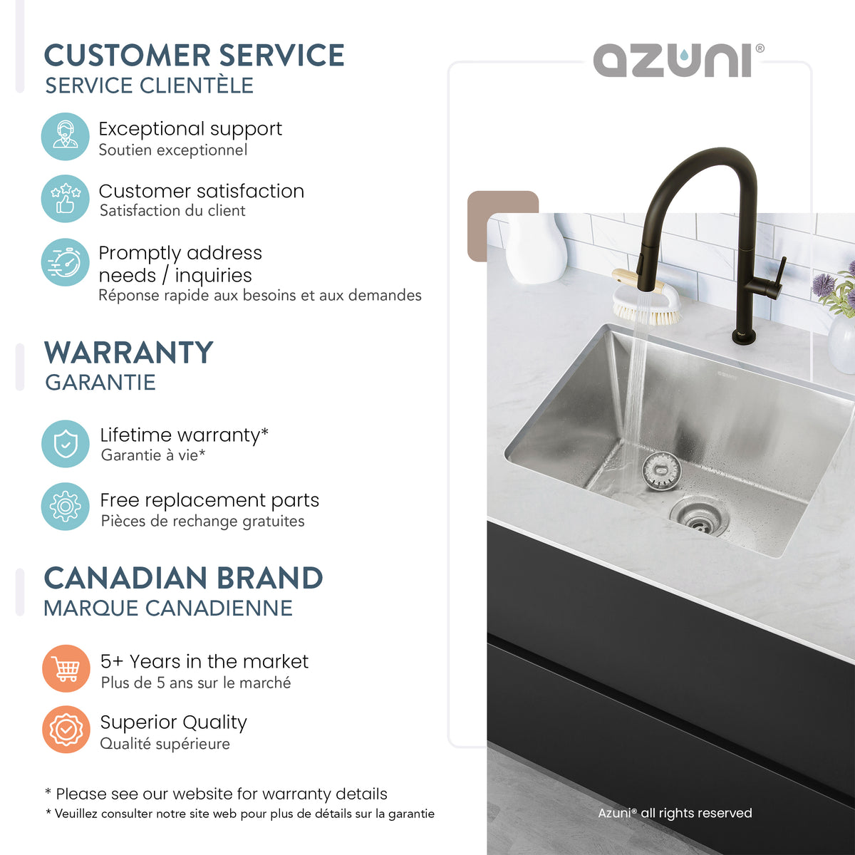Stylish Azuni Calais 22" Dual Mount Single Bowl Stainless Steel Laundry and Utility Sink C122