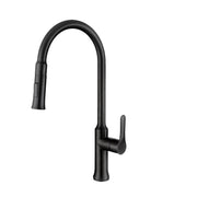 Stylish Single Handle Pull Down Kitchen Faucet Matte Black K-137N