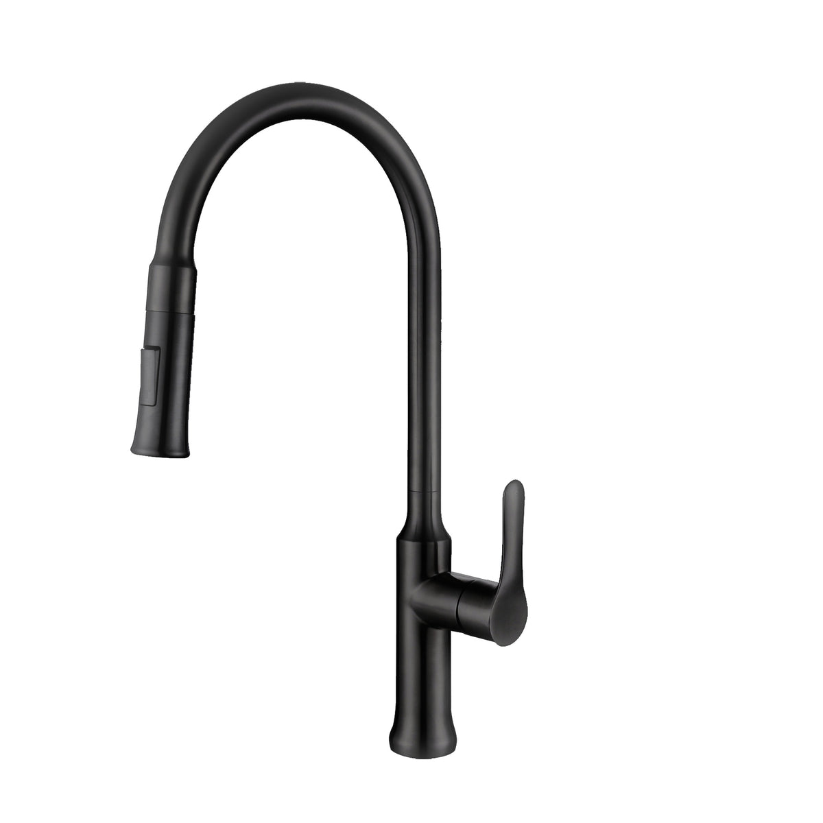 Stylish Single Handle Pull Down Kitchen Faucet Matte Black K-137N