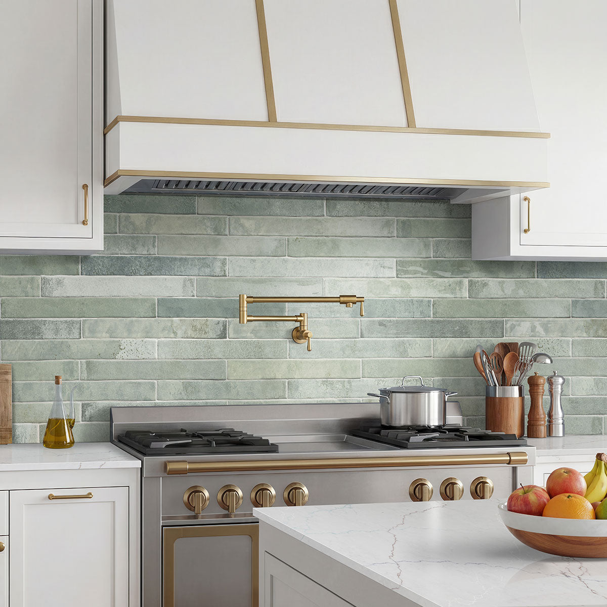 MSI Flamenco Celtic Aqua 2 x 18 Glossy Porcelain tile (NFLACELAQU2X18G) – MSI room scene (kitchen)