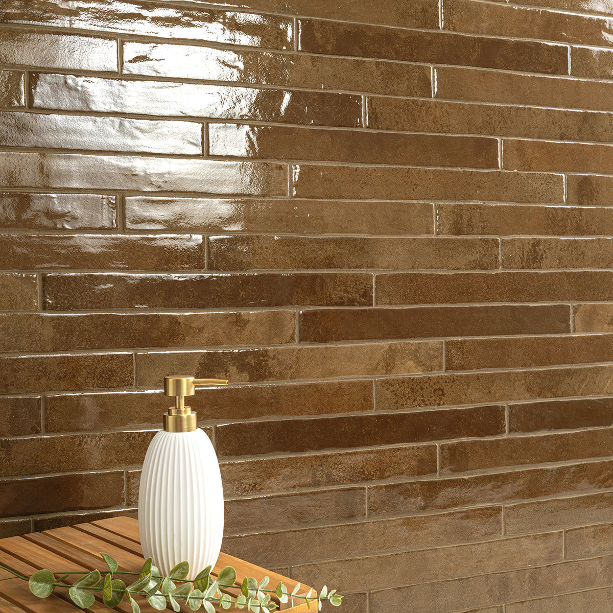 MSI Flamenco Derby Bronze 2 x 18 Glossy Porcelain tile (NFLADERBRO2X18G) – MSI room scene