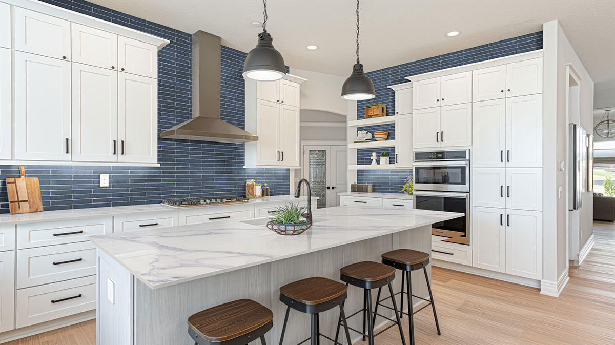 MSI Hale Navy 2 x 18 Glossy Porcelain tile (NFLAHALNAV2X18G) – MSI room scene (kitchen)