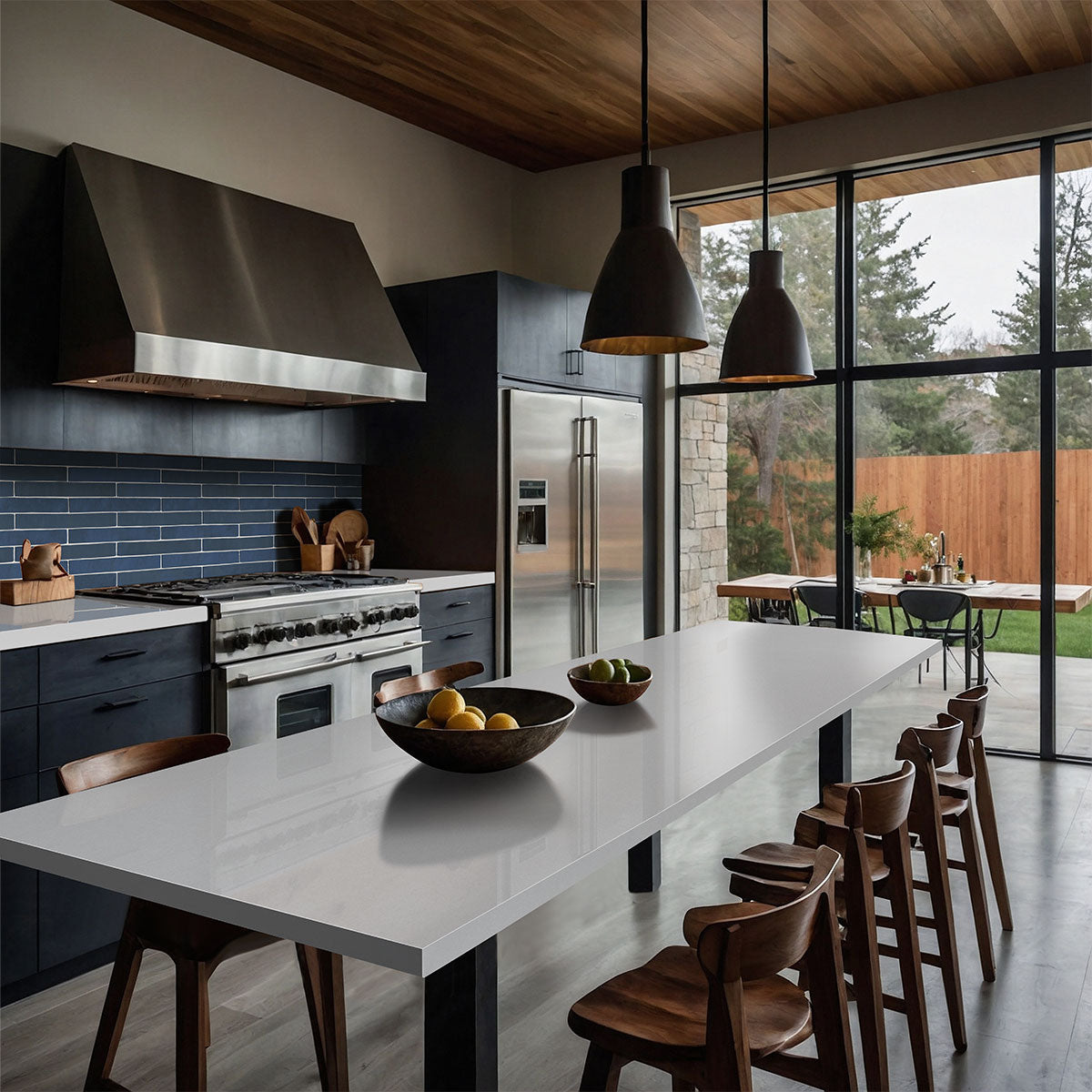 MSI Hale Navy 2 x 18 Glossy Porcelain tile (NFLAHALNAV2X18G) – MSI room scene (kitchen)