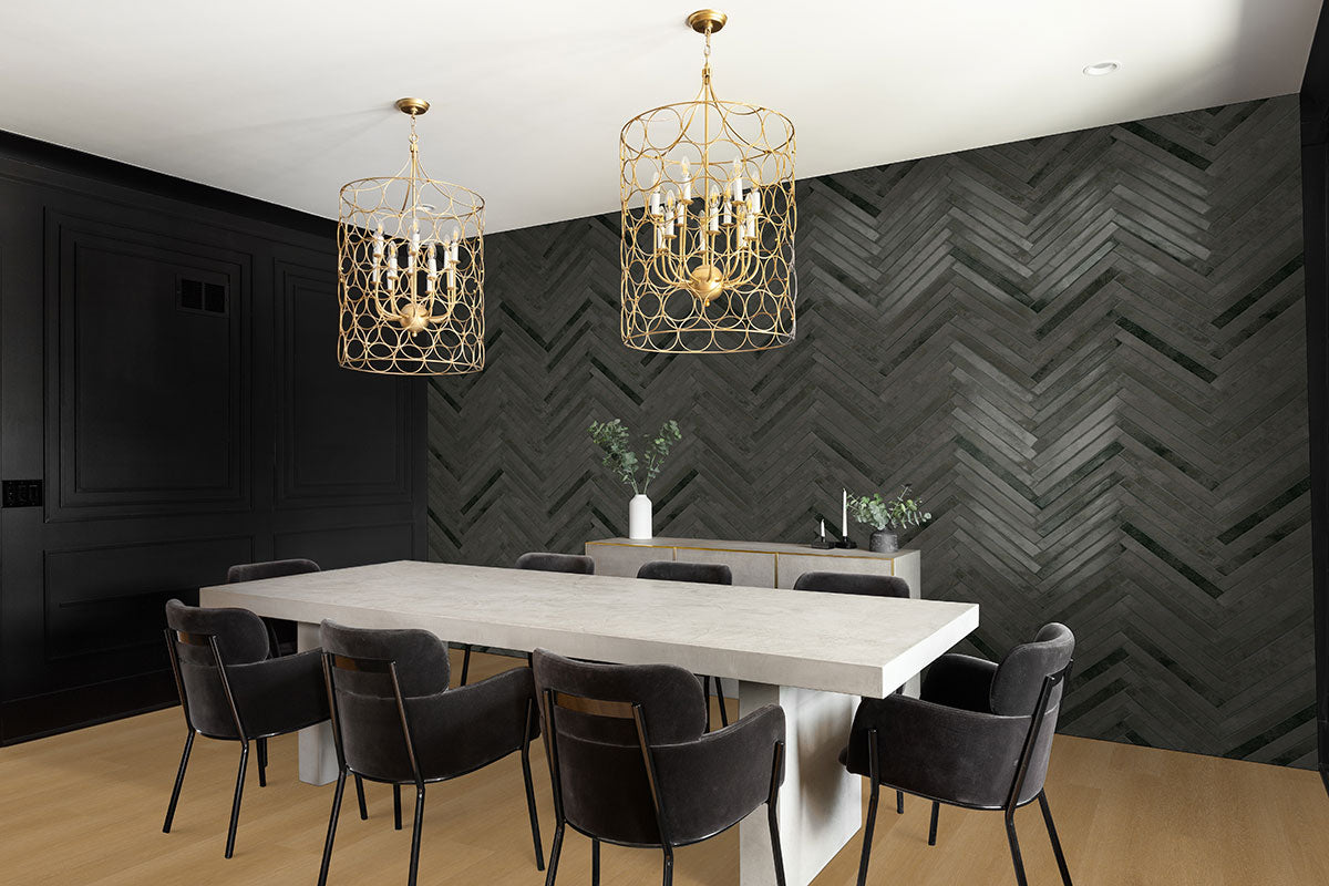 MSI Flamenco Palace Charcoal 2 x 18 Glossy Porcelain tile (NFLAPALCHA2X18G) – MSI room scene