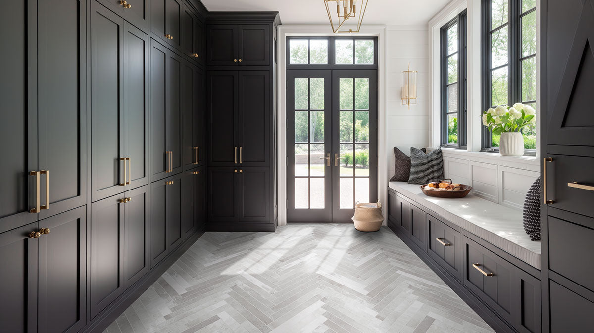 MSI Princess White 2 x 18 Glossy Porcelain tile (NFLAPRIWHI2X18G) – MSI room scene (entryway)