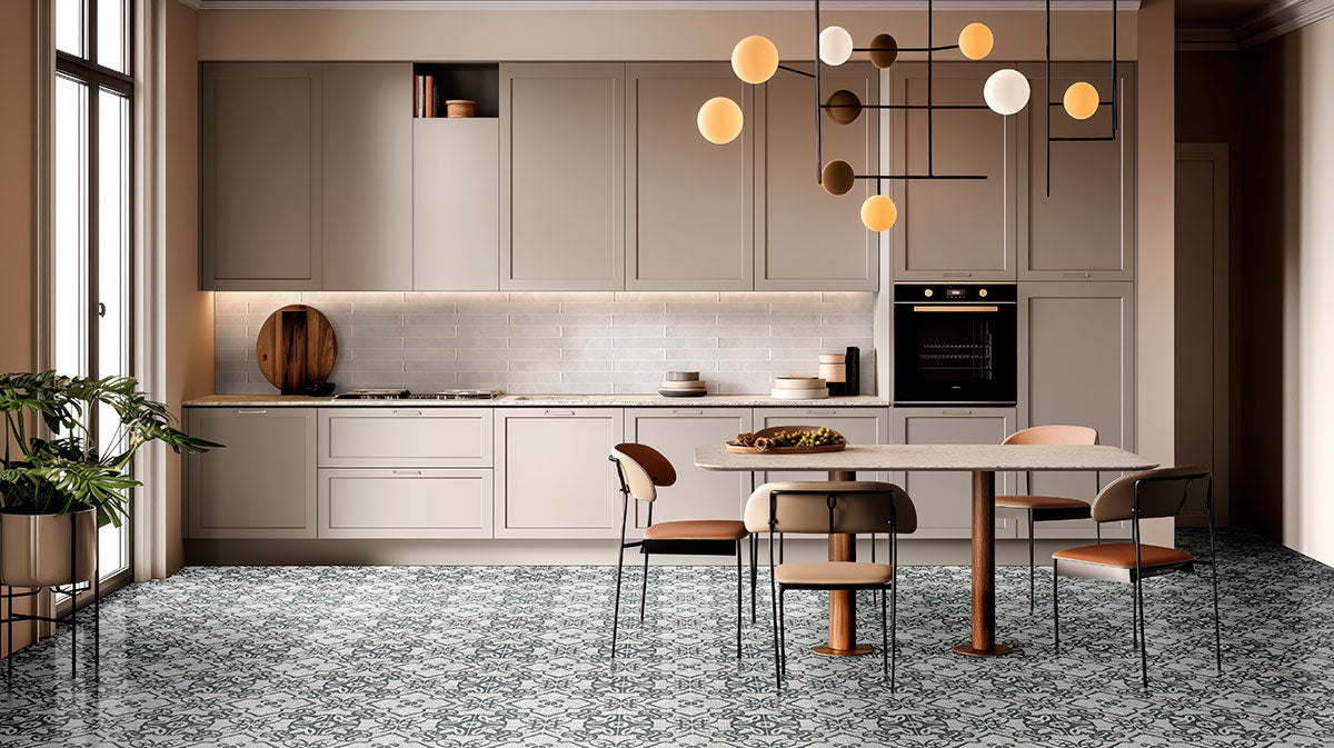 MSI Princess White 2 x 18 Glossy Porcelain tile (NFLAPRIWHI2X18G) – MSI room scene (kitchen)