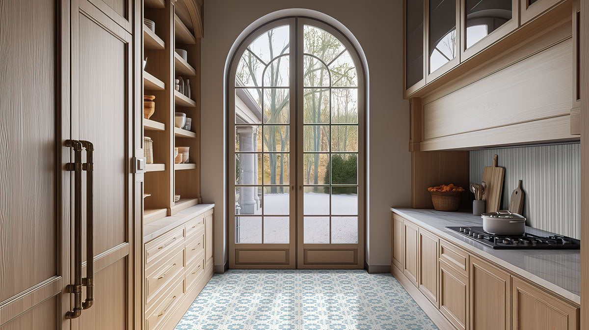 MSI Folk Silver 7 x 16 Satin Porcelain tile (NWGFOLSIL7X16) – MSI room scene (kitchen)