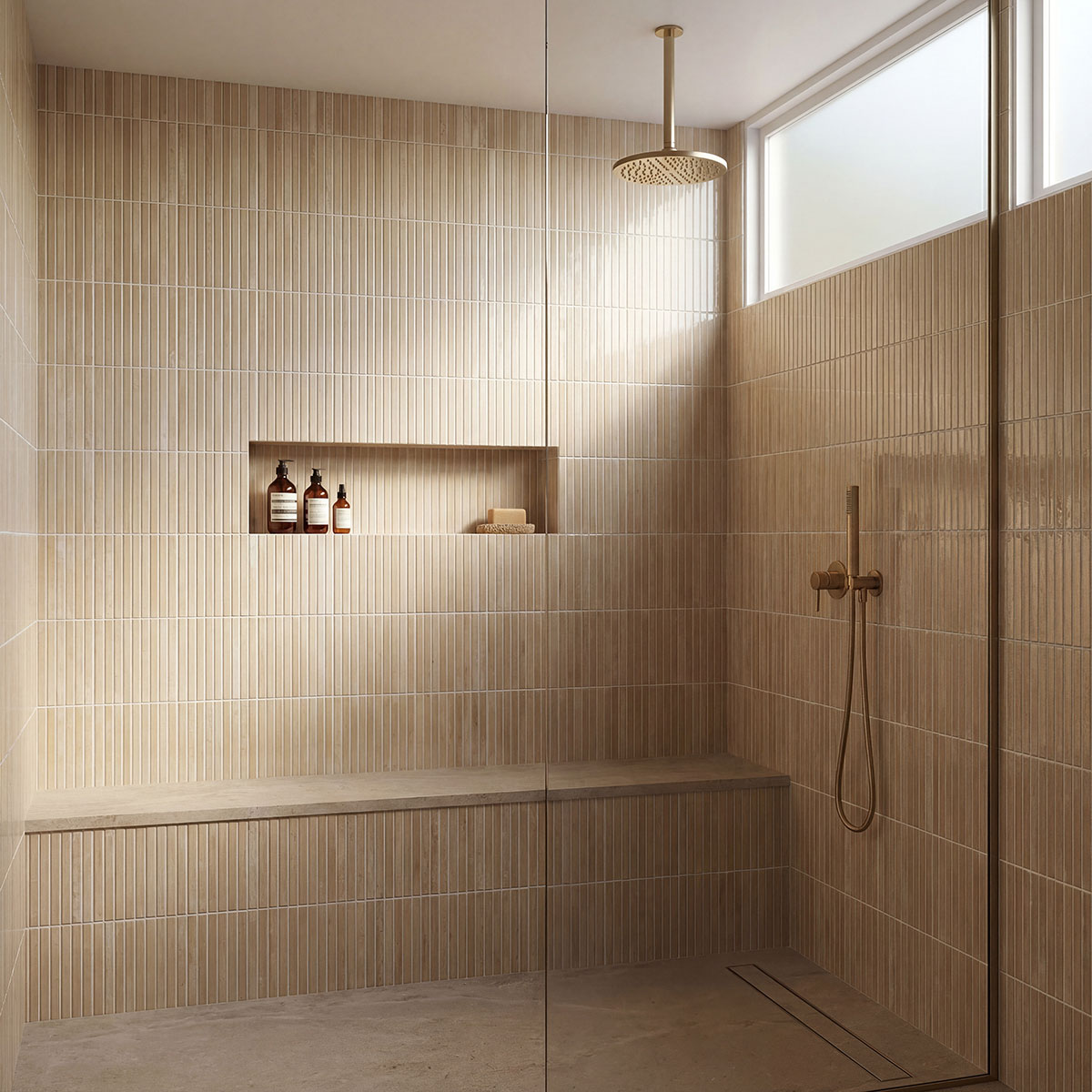 MSI Gems Cappuccino 5 x 10 Glossy Porcelain tile (NWGGEMCAP5X10G) – MSI room scene