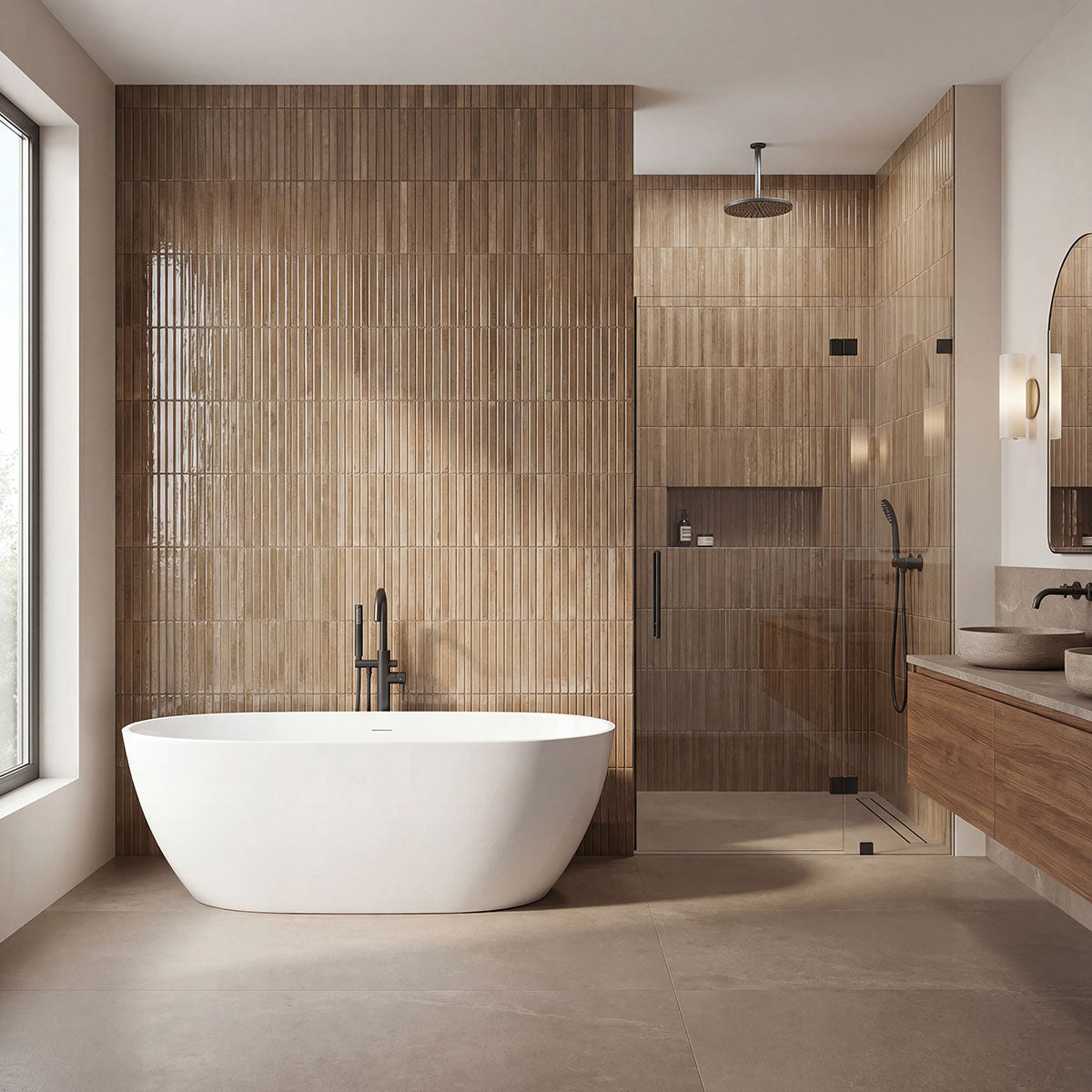 MSI Gems Chocolate 5 x 10 Glossy Porcelain tile (NWGGEMCHO5X10G) – MSI room scene