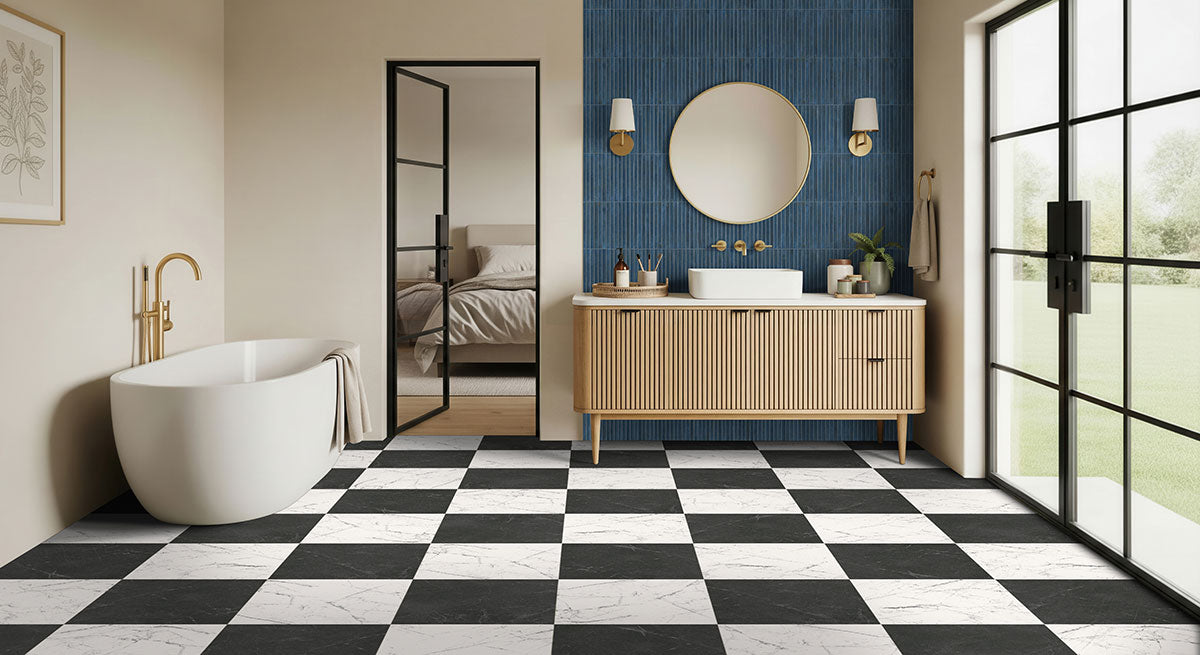 MSI Gems Cobalto 5 x 10 Glossy Porcelain tile (NWGGEMCOB5X10G) – MSI room scene (bathroom)