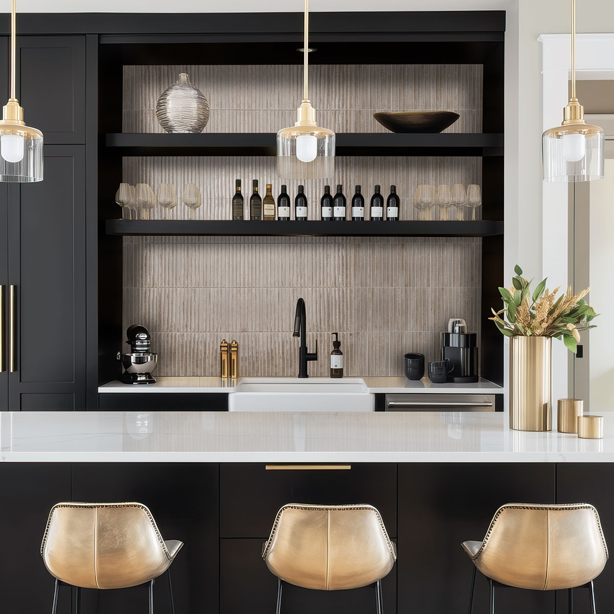 MSI Gems Grigio 5 x 10 Glossy Porcelain tile (NWGGEMGRI5X10G) – MSI room scene (kitchen)