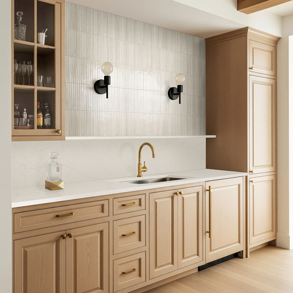 MSI Gems Latte 5 x 10 Glossy Porcelain tile (NWGGEMLAT5X10G) – MSI room scene (kitchen)