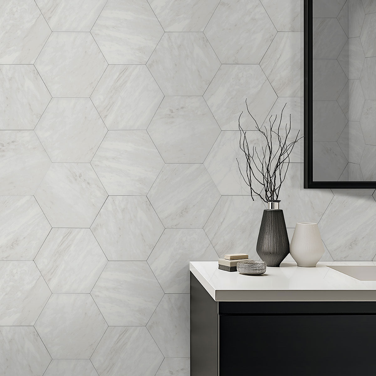 MSI Geoglam Calacatta 11 x 13 Matte Porcelain tile (NGEOCAL11X13) – MSI room scene