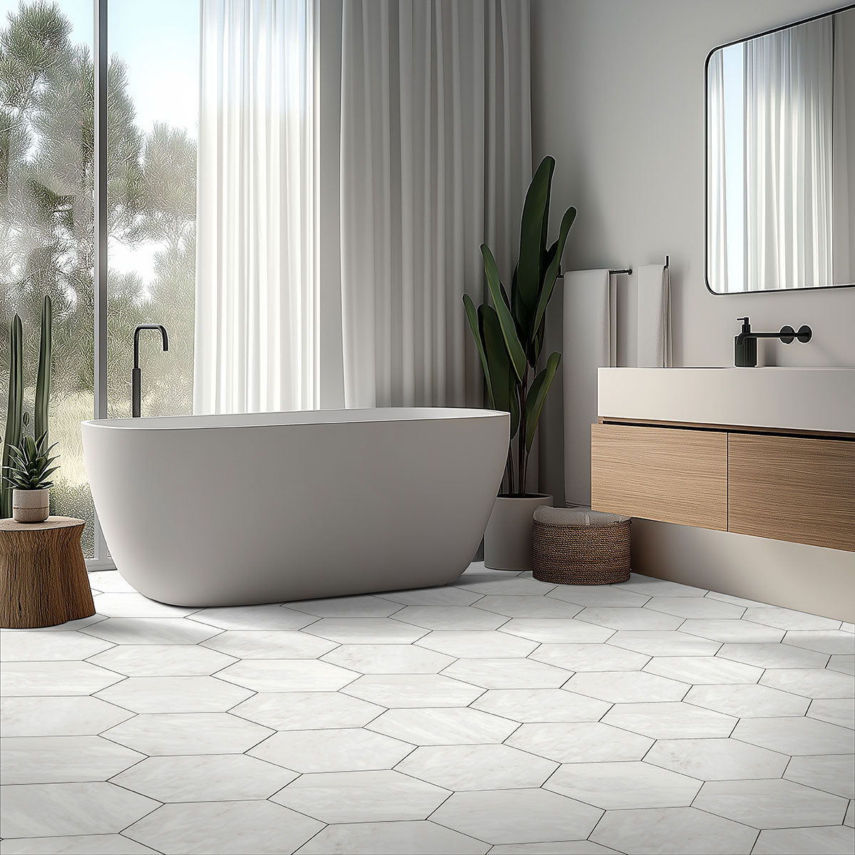 MSI Geoglam Calacatta 11 x 13 Matte Porcelain tile (NGEOCAL11X13) – MSI room scene