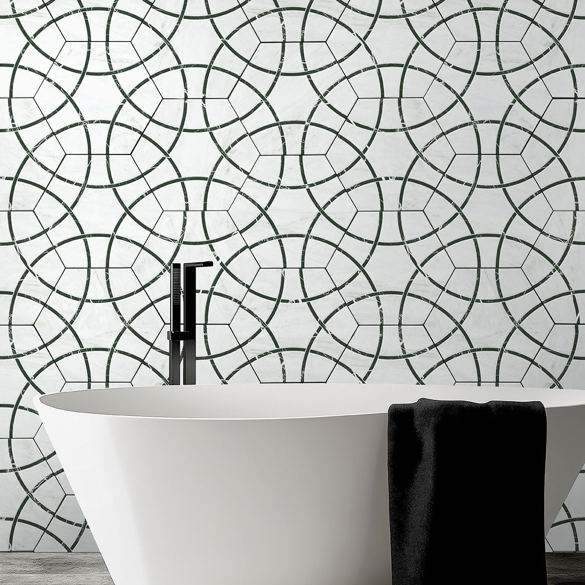 MSI Geoglam Midnight 11 x 13 Matte Porcelain tile (NGEOMID11X13) – MSI room scene