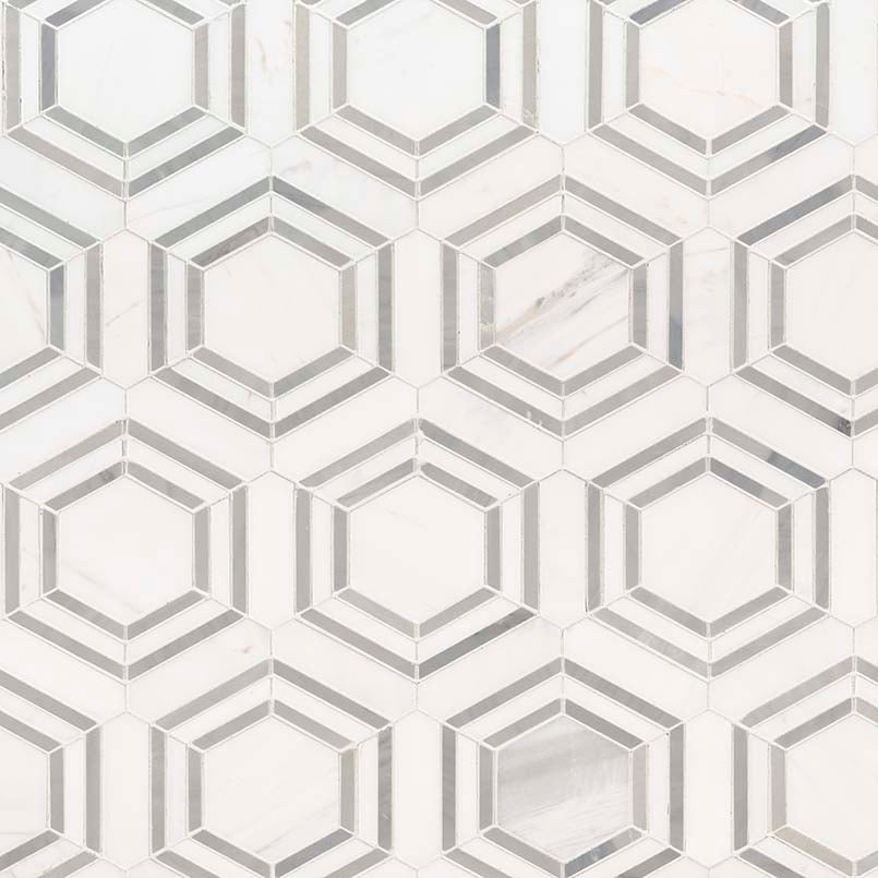 MSI Georama Grigio Polished Marble mosaic (SMOT-GEORAMA-GRIGIOP) – MSI product image