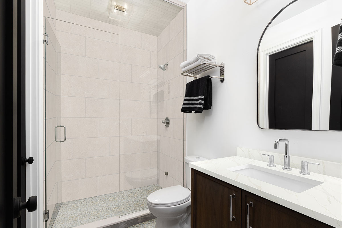 MSI Girona Perla 24 x 48 Lappato Porcelain tile (NGIRPER2448L-3D) – MSI room scene (bathroom)