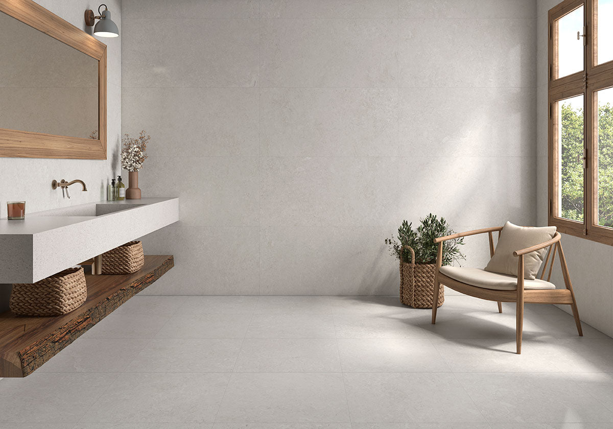 MSI Girona Perla 24 x 48 Lappato Porcelain tile (NGIRPER2448L-3D) – MSI room scene