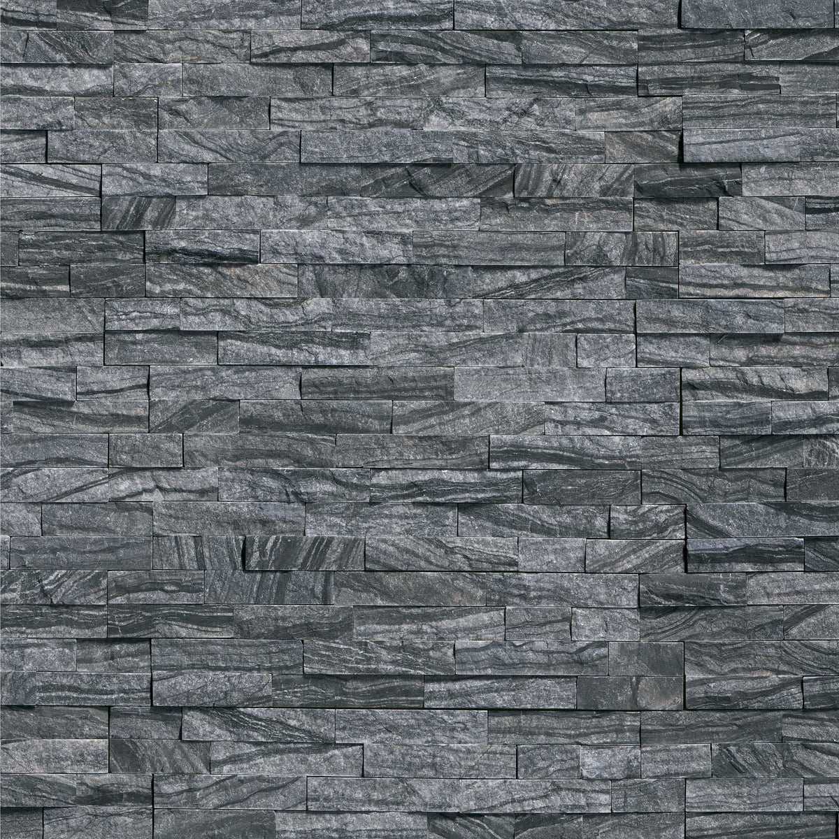 MSI Glacial Black stacked stone 6 x 24 (LPNLMGLABLK624)