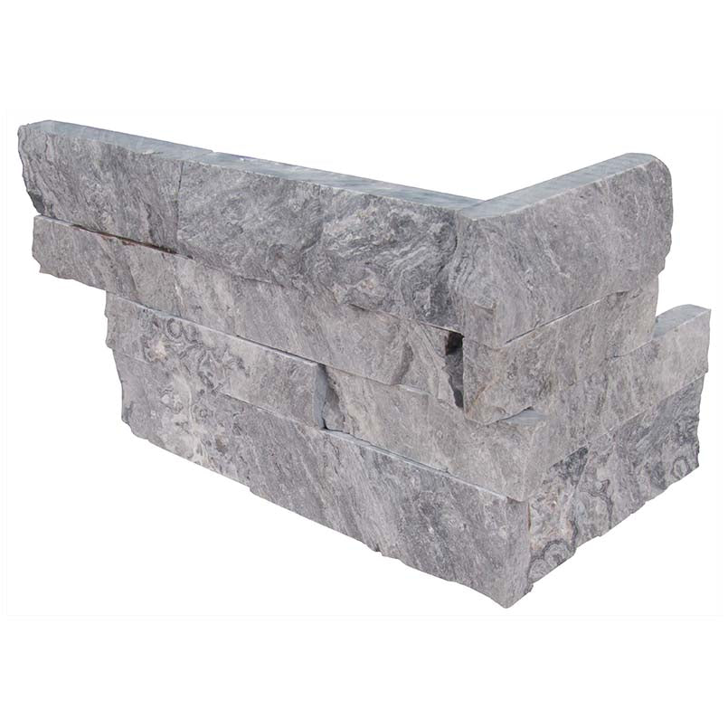 MSI Glacial Grey Marble stacked stone 6 x 18 (LPNLMGLAGRY618COR)