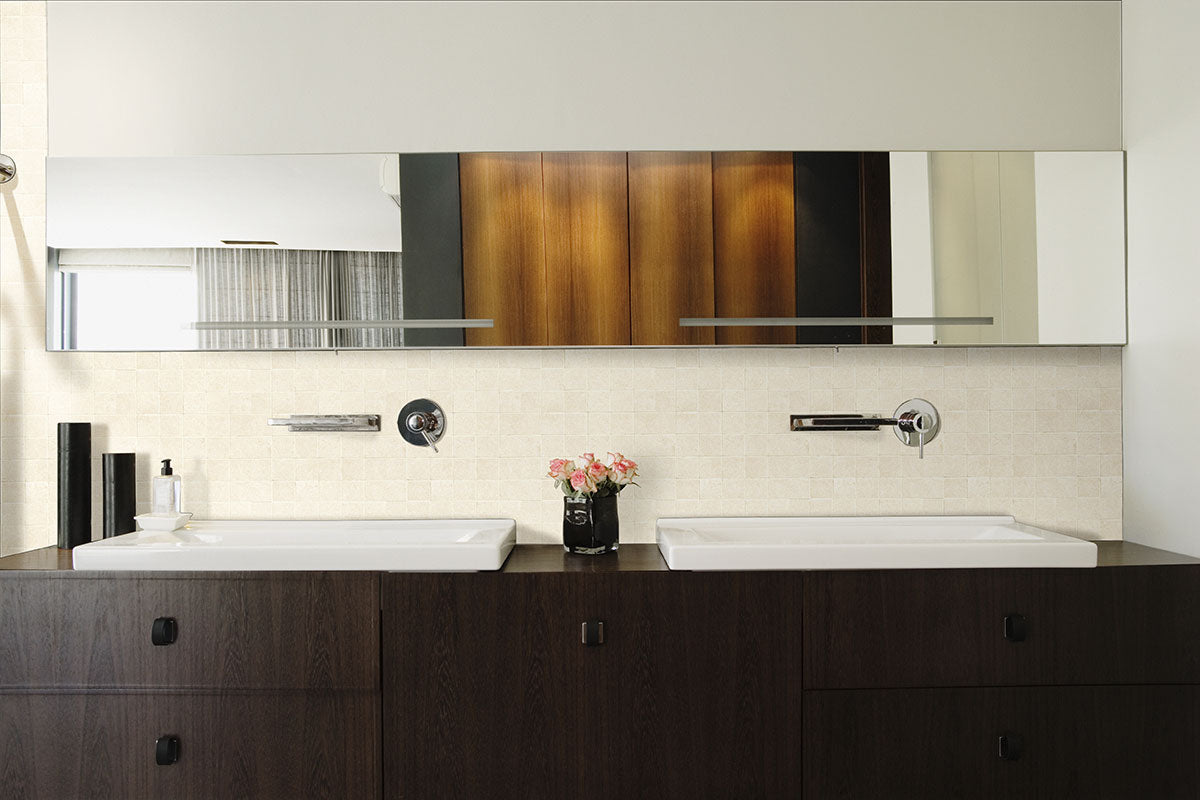 MSI Dimensions Glacier 24 x 48 Matte Porcelain tile (NDIMGLA2448) – MSI room scene (bathroom)
