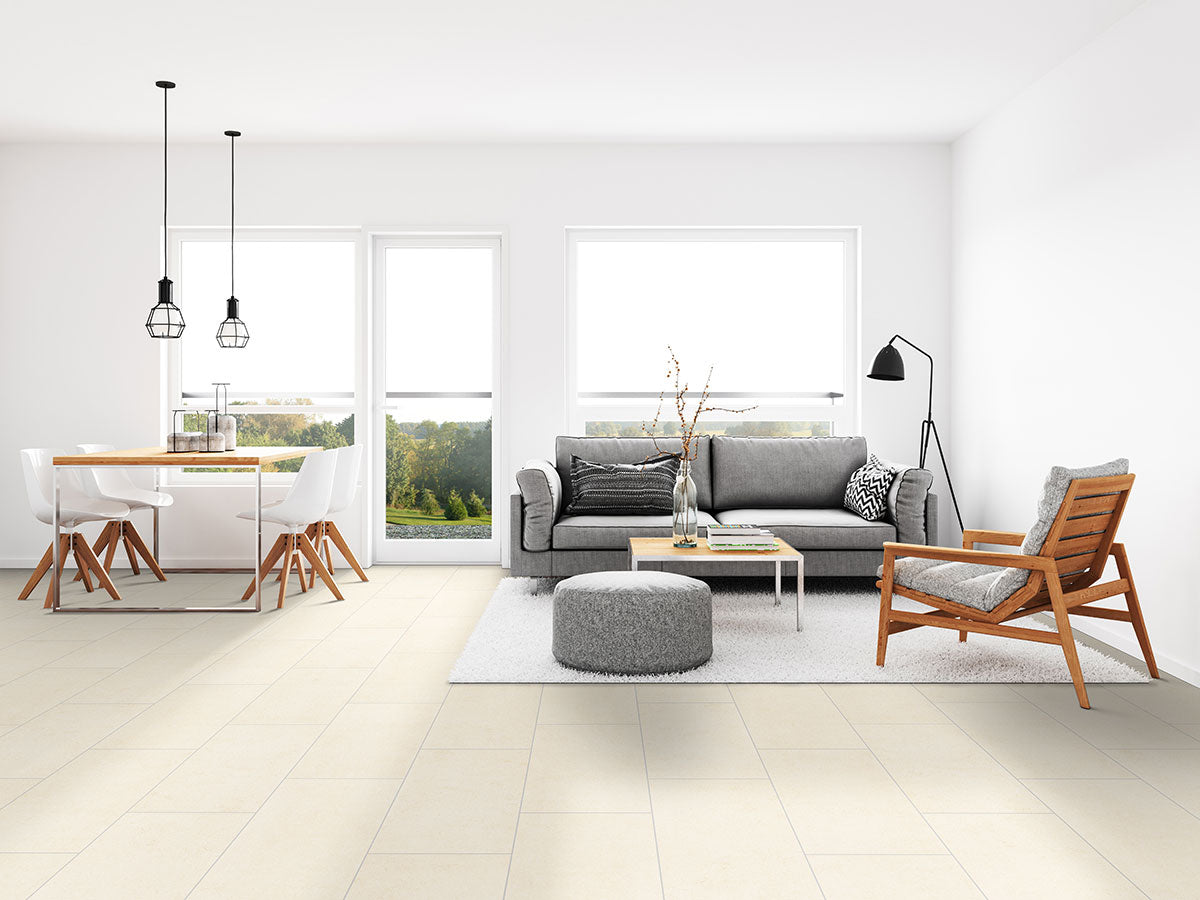 MSI Dimensions Glacier 12 x 24 Matte Porcelain tile (NDIMGLA1224) – MSI room scene (living room)