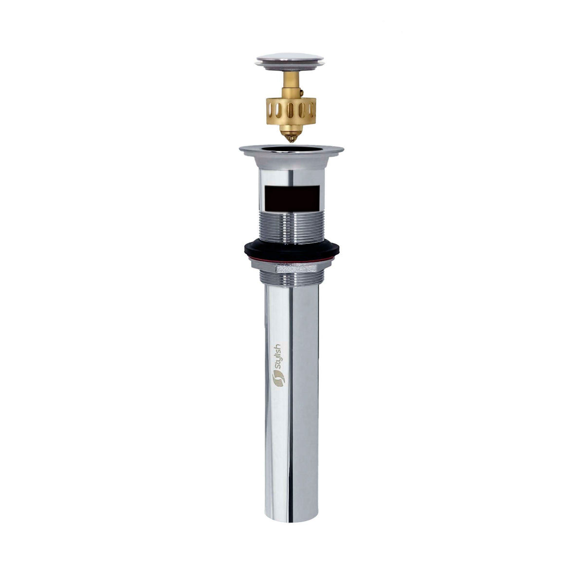 Stylish Pop-Up Bathroom Sink Drain with Overflow Polished Chrome D-700C
