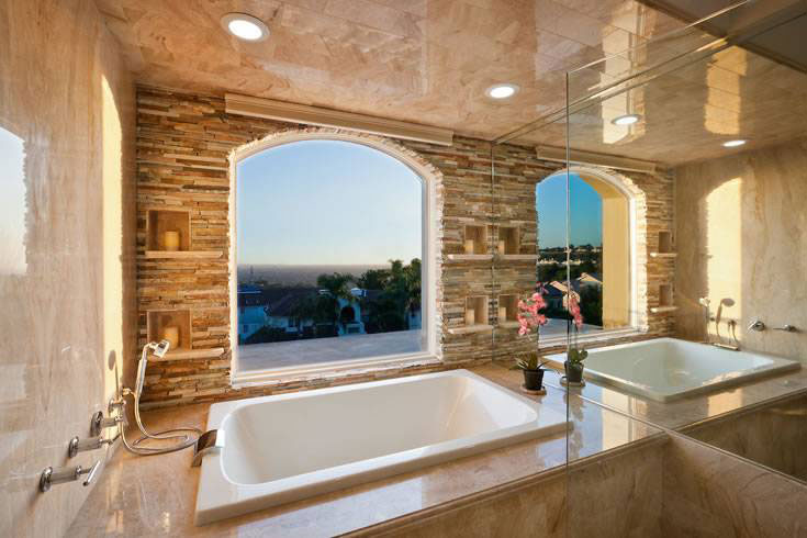 MSI Golden White 16 x 16 Gauged Quartzite tile (SGLDQTZ1616G) – MSI room scene